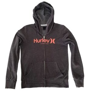 Hurley Juniors Hooded Sweatshirt Size‎ XL Women's Gray Full Zip Huntington Beach